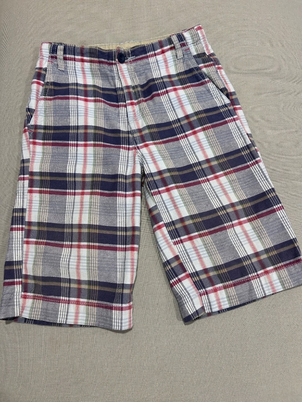 Jacadi Plaid Cotton Long Shorts